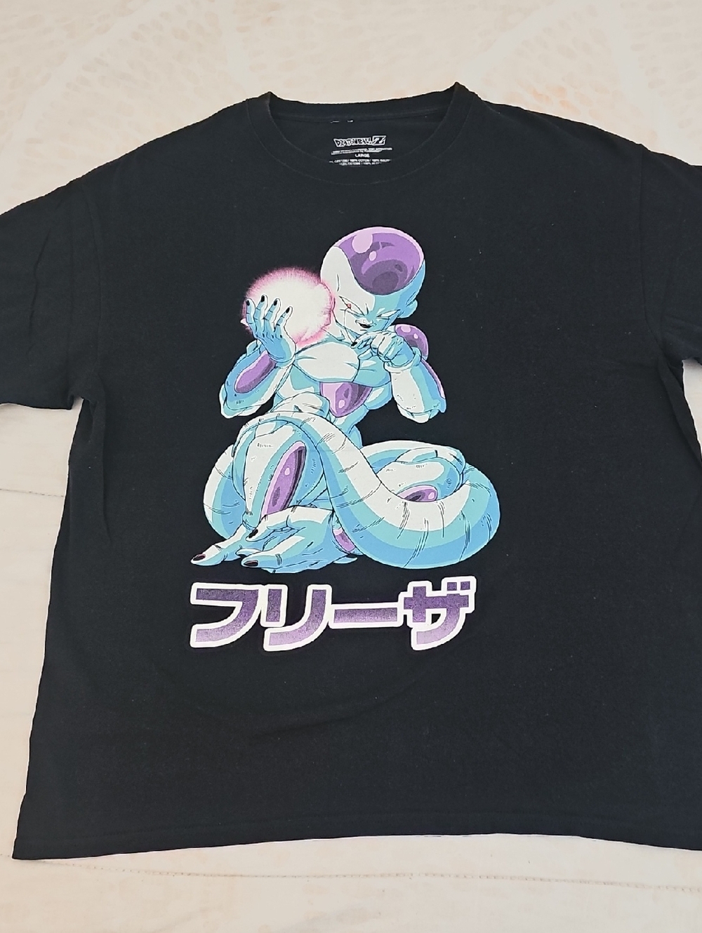 Dragon Ball Z Frieza Graphic Tee - Black with Purple & Light Blue